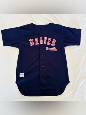 Vintage 00's MLB Genuine Merchandise Atlanta Braves Baseball Jersey Youth Large
